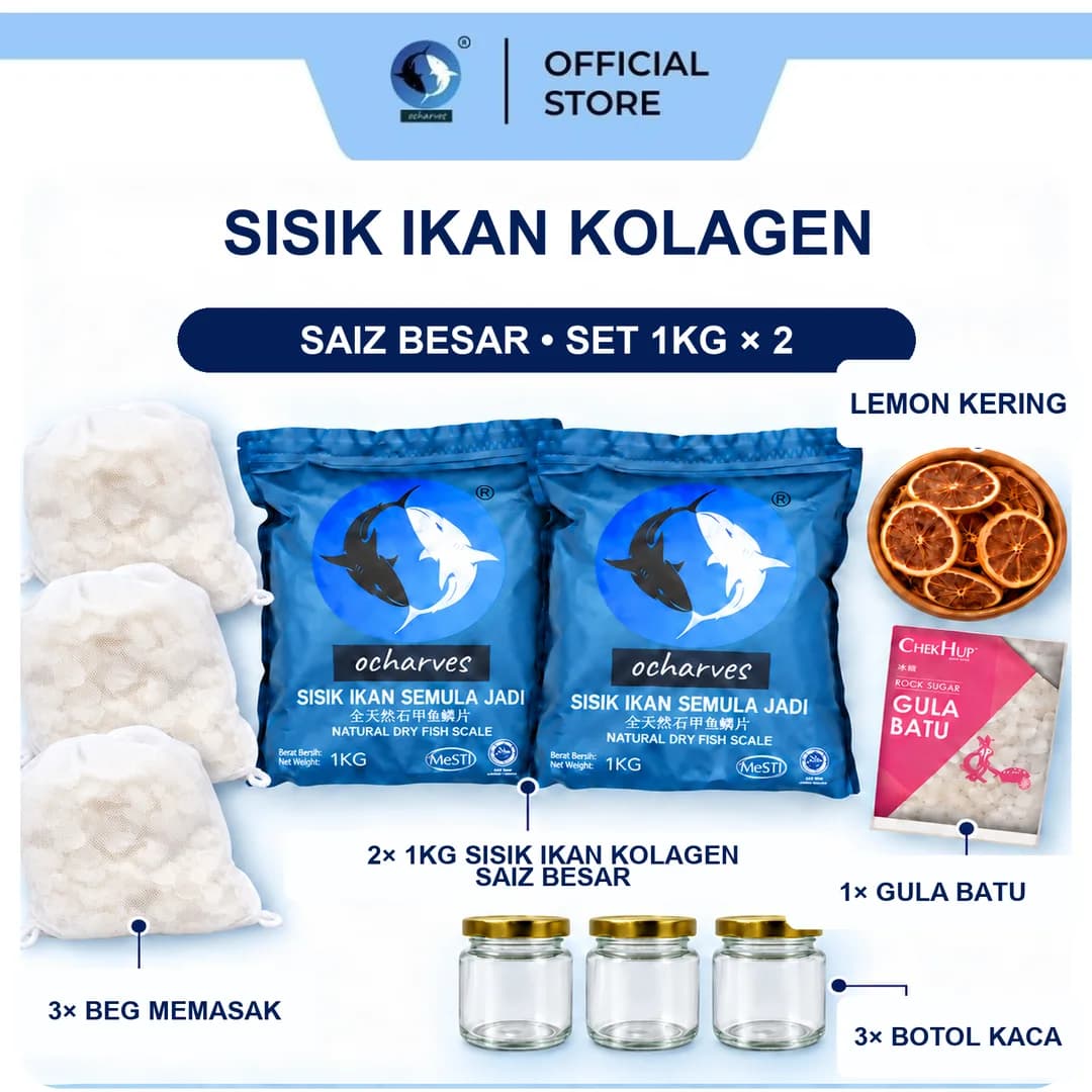 ocharves Set Sisik Ikan Kolagen Besar (2kg)