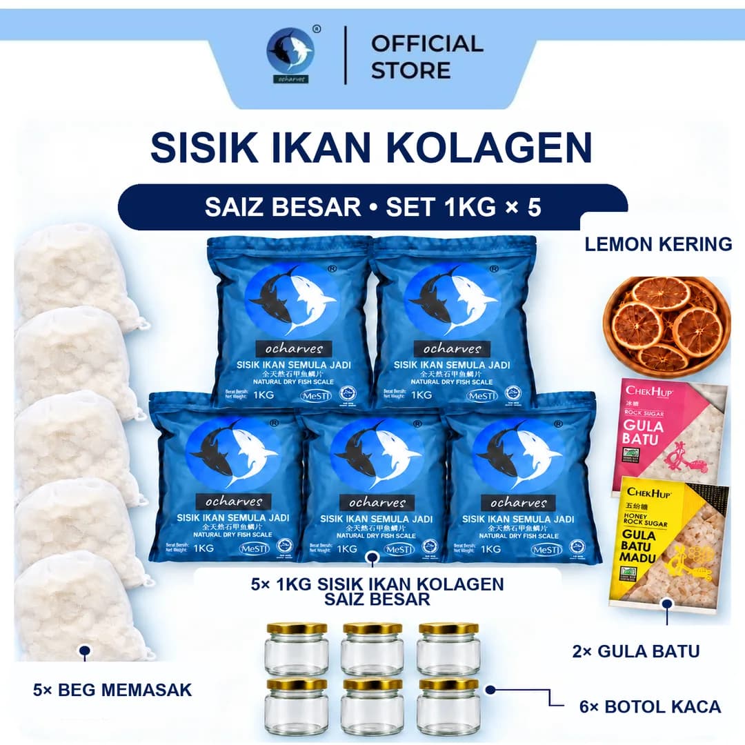 ocharves Set Sisik Ikan Kolagen Besar (5kg)