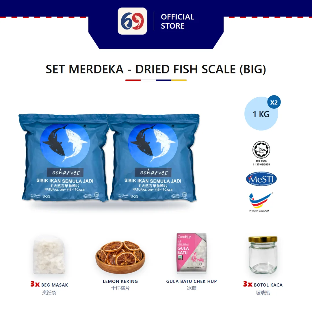ocharves Set Merdeka Sisik Ikan Kolagen Besar (2kg)